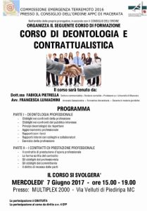 deontologia e contrattualistica corso di formazione