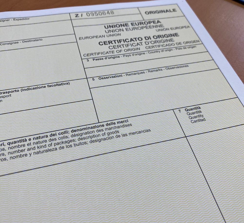 Certificato di origine