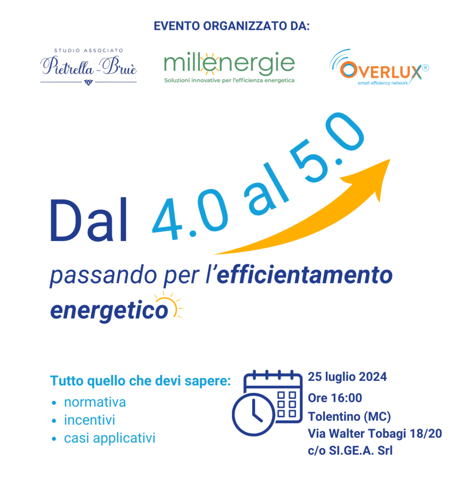 Dal 4.0 al 5.0 passando per l'efficientamento energetico
