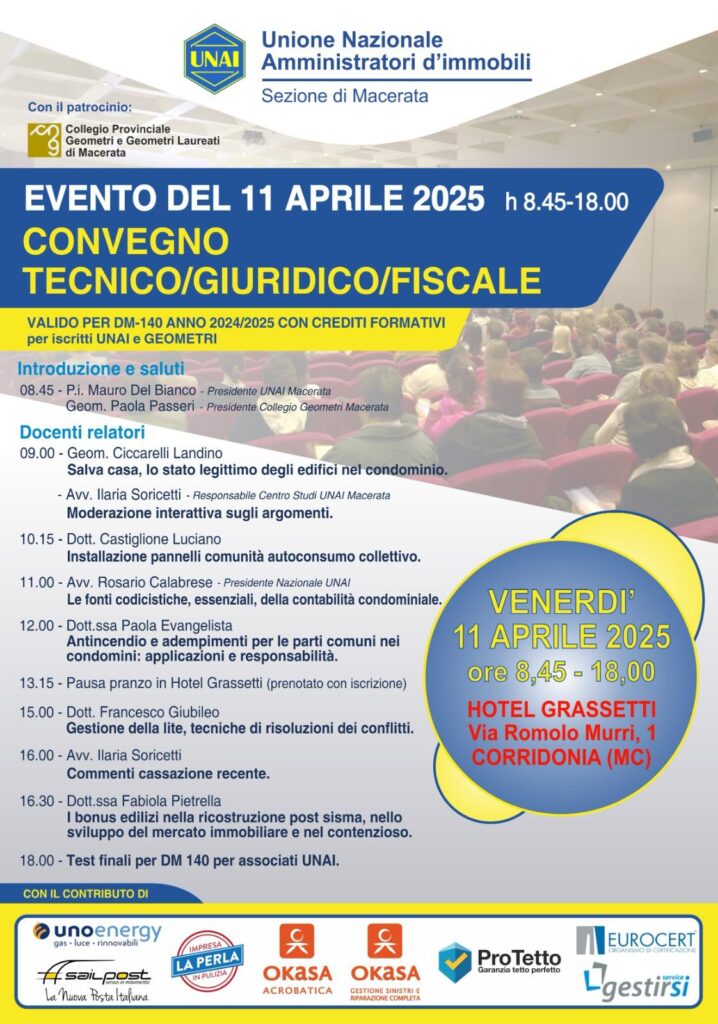 Convegno tecnico giuridico fiscale UNAI